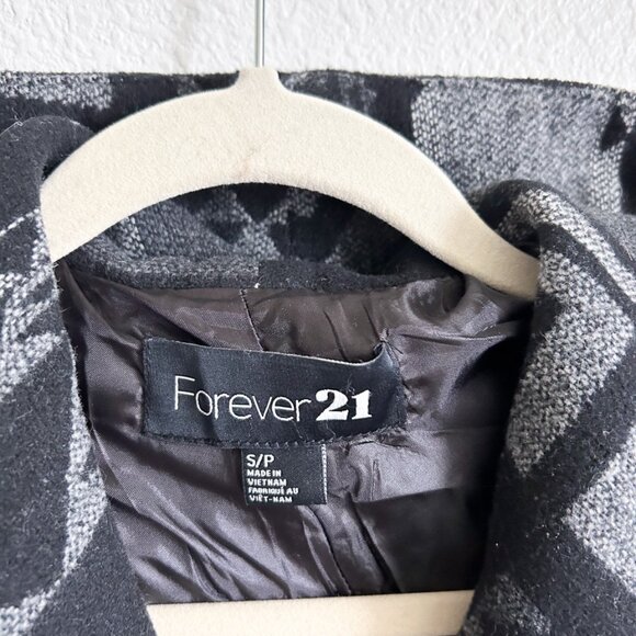 FOREVER 21 Hooded Aztec Boho Wrap Coat - Hippie Shawl Winter Jacket (S) - Picture 9 of 14